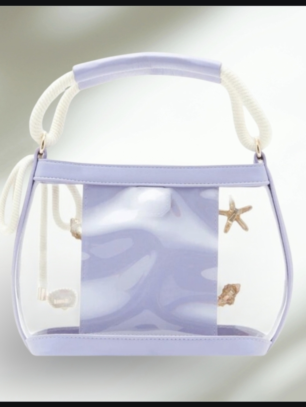 Betsey Johnson "Seas The Day" Clear Bucket Bag in Lilac NWT - Picture 4 of 7